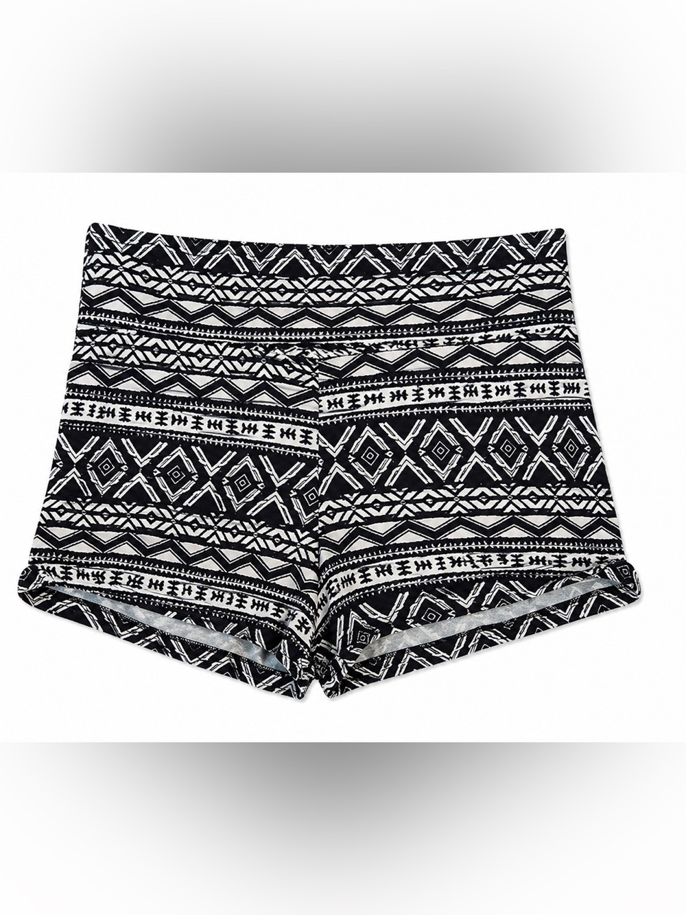 Black & White Patterned High-Waist Women’s Shorts